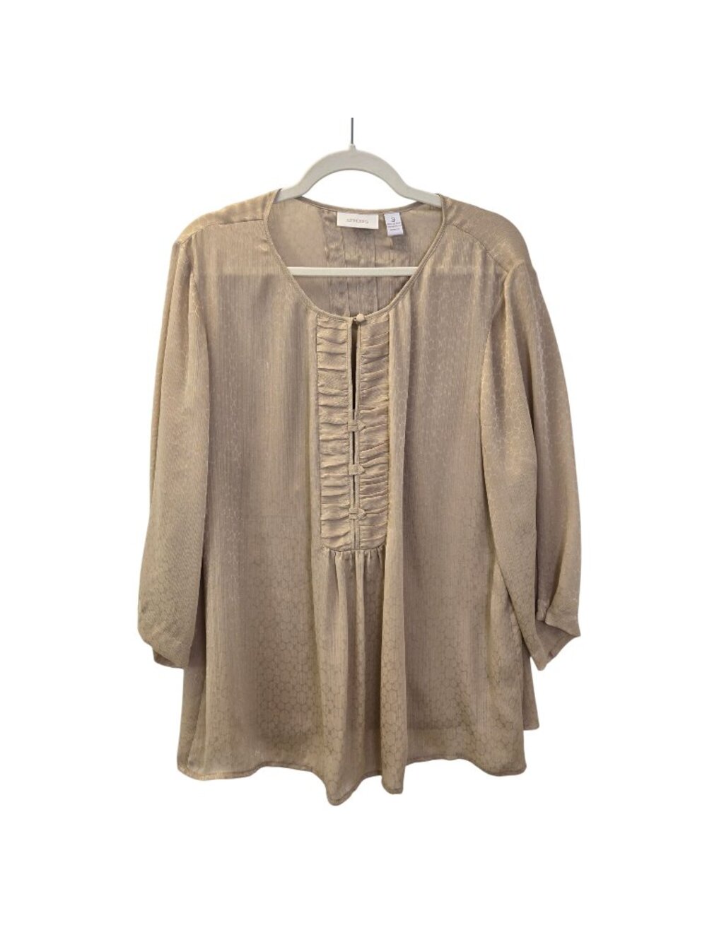 Chico's Circle Print Pleat Detail Blouse Size Chico's 3/XL
